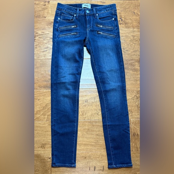 PAIGE Denim - PAIGE Edgemont Zip Detail Skinny Jeans Dark Wash Size 25 NWT